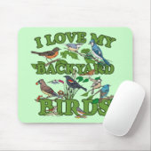 Tapis De Souris J'aime mes oiseaux de jardin (Avec souris)