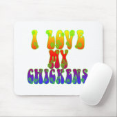Tapis De Souris J'Aime Mes Poulets (Avec souris)