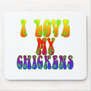 Tapis De Souris J'Aime Mes Poulets