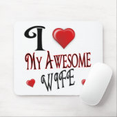 Tapis De Souris J'aime mon abordable populaire de logo d'épouse (Avec souris)