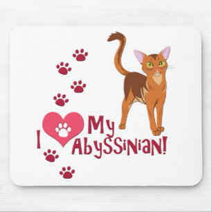 Tapis De Souris J'Aime Mon Abyssinais !