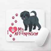 Tapis De Souris J'Aime Mon Affenpinscher ! (Avec souris)