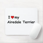 Tapis De Souris J'Aime Mon Airedale Terrier (Avec souris)