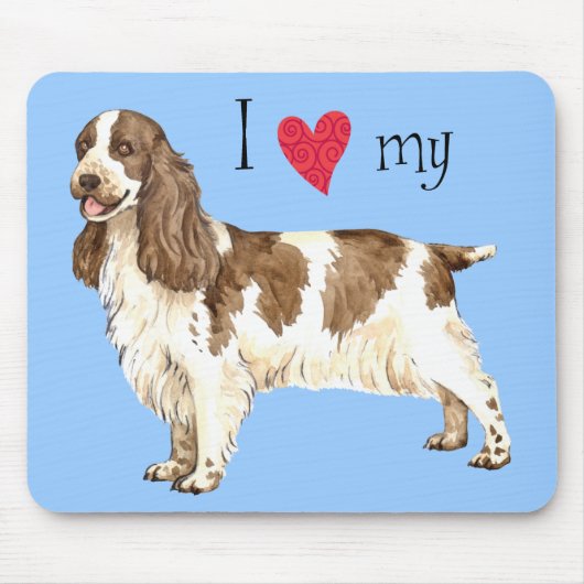 Tapis De Souris J'aime mon anglais Cocker Spaniel (Devant)