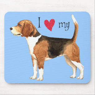 Tapis De Souris J'aime mon Beagle