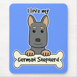 Tapis De Souris J'aime mon berger allemand