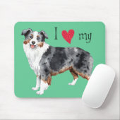 Tapis De Souris J'aime mon berger mini-américain (Avec souris)