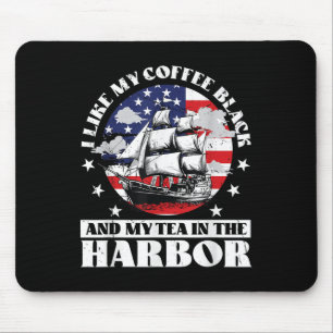 Tapis De Souris J'Aime Mon Café Noir Et Mon Thé Dans Le Port Nous