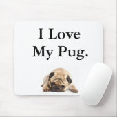 Tapis De Souris J'aime mon carlin (Avec souris)