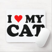 Tapis De Souris J'aime mon chat (Avec souris)