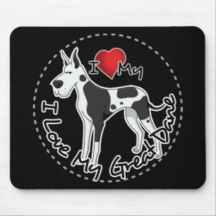 Tapis De Souris J'aime mon chien de great dane