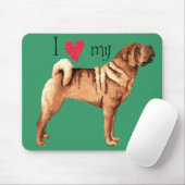 Tapis De Souris J'aime mon chinois Shar-Pei (Avec souris)