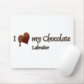 Tapis De Souris J'aime mon chocolat Labrador (Avec souris)
