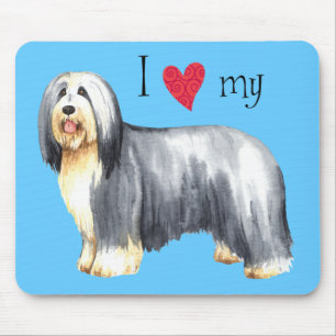 Tapis De Souris J'aime mon colley barbu