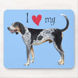 Tapis De Souris J'aime mon Coonhound de Bluetick