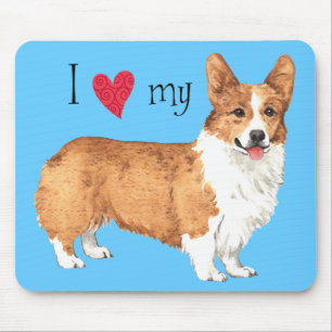 Tapis De Souris J'aime mon corgi de Gallois de Pembroke