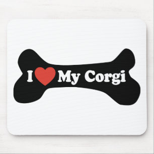 Tapis De Souris J'Aime Mon Corgi - Os de Chien