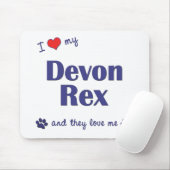 Tapis De Souris J'aime mon Devon Rex (les chats multiples) (Avec souris)
