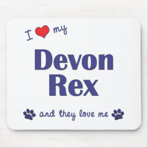 Tapis De Souris J'aime mon Devon Rex (les chats multiples)