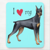 Tapis De Souris J'aime mon Doberman (Devant)
