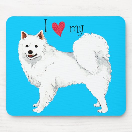 Tapis De Souris J'aime mon Eskie (Devant)