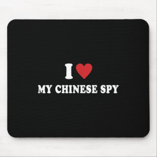 Tapis De Souris J'Aime Mon Espion Chinois Je Coeur Mon Espion Chin
