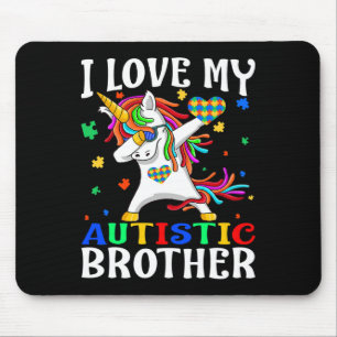 Tapis De Souris J'Aime Mon Frère Autiste Sensibilisation sur l'aut