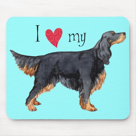 Tapis De Souris J'aime mon Gordon Setter (Devant)