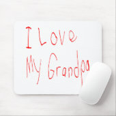 Tapis De Souris J'aime mon grand-papa ! Mousepad (Avec souris)