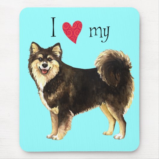 Tapis De Souris J'aime mon Lapphund finlandais (Devant)