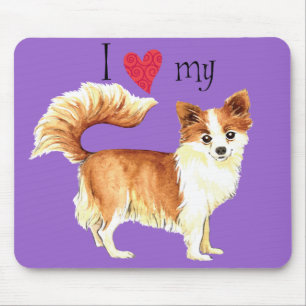 Tapis De Souris J'aime mon long manteau Chihuahua
