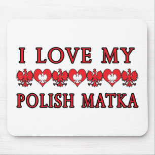 Tapis De Souris J'Aime Mon Matka Polonais