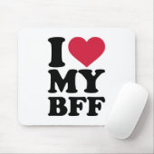 Tapis De Souris J'aime mon meilleur ami pour toujours BFF (Avec souris)