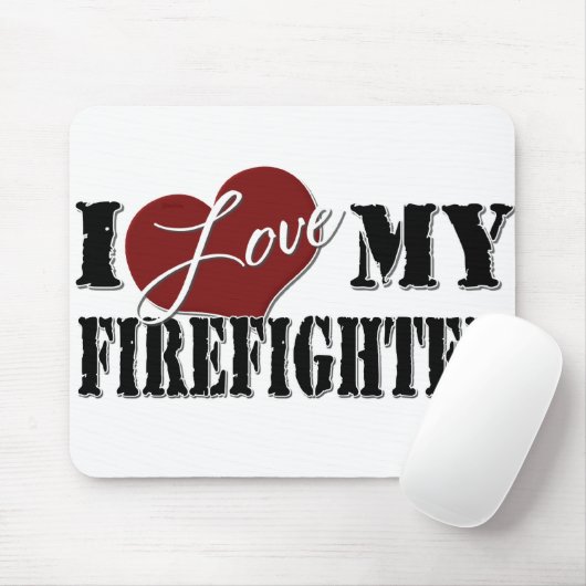 Tapis De Souris J'aime mon mousepad de sapeur-pompier (Avec souris)