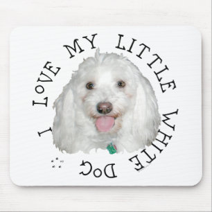 Tapis De Souris J'aime mon petit chien blanc (sauvetage)
