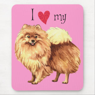 Tapis De Souris J'aime mon Pomeranian