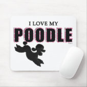 Tapis De Souris J'Aime Mon Poodle Noir (Avec souris)