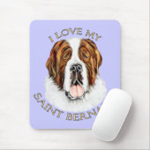 Tapis De Souris J'aime mon Saint Bernard (Avec souris)