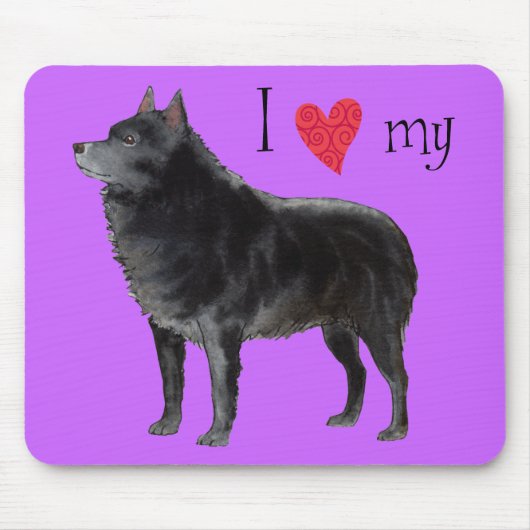 Tapis De Souris J'aime mon Schipperke (Devant)