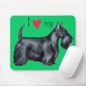 Tapis De Souris J'aime mon Scottie (Avec souris)