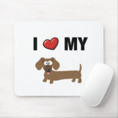 Tapis De Souris J'aime mon teckel (Avec souris)