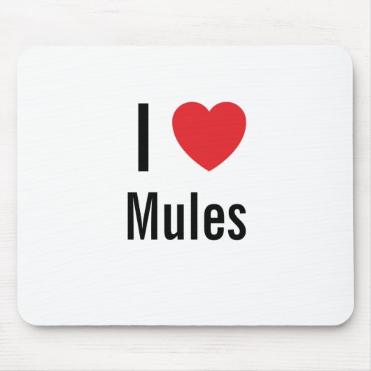 Tapis De Souris J'aime Mules (Devant)