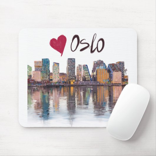 Tapis De Souris J'aime Oslo (Avec souris)