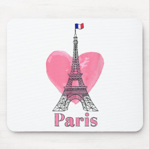 Tapis De Souris J'aime Paris Tour Eiffel France Cadeau