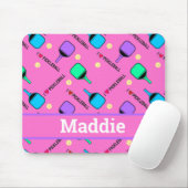 Tapis De Souris J'aime Pickleball rose (Avec souris)