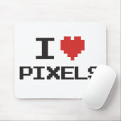 Tapis De Souris J'aime pixels pixellisé coeur rétro 8bit gamer (Avec souris)