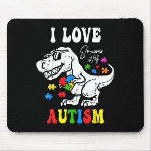 Tapis De Souris J'Aime Quelqu'Un Avec Autisme Coeur De Famille T R