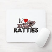 Tapis De Souris J'aime Ratties (Avec souris)