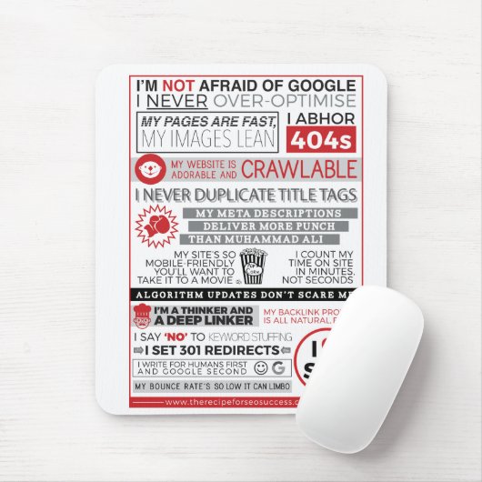 TAPIS DE SOURIS J'AIME SEO MOUSEPAD (Avec souris)