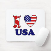 Tapis De Souris J'aime USA (Avec souris)